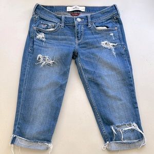 Hollister Bermuda Shorts Women’s Size 25 Blue SoCal Stretch Ripped